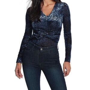 Guess: Belina Leopard Stretch Velvet Bodysuit (NWT)